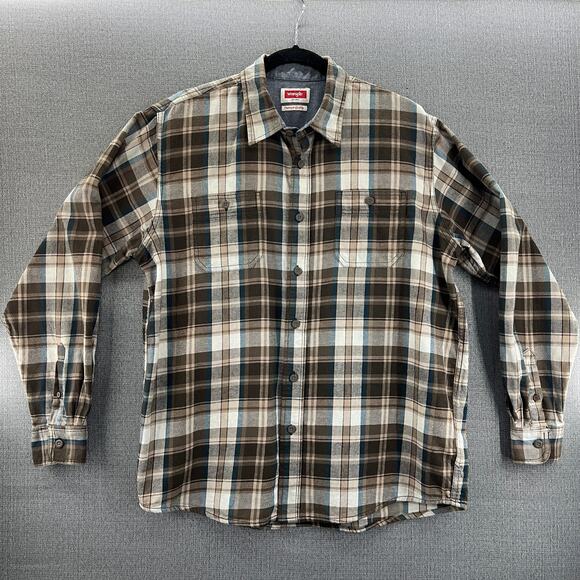 Wrangler Other - Wrangler Mens 100% Cotton Lightweight Long Sleeve Casual Plaid Button Up Shirt L